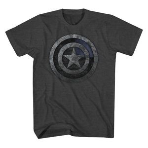 Marvel Captain America Logo Graphic Tee | Grey | M